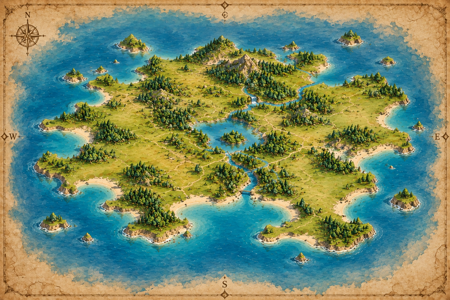 Level Realms fantasy world map